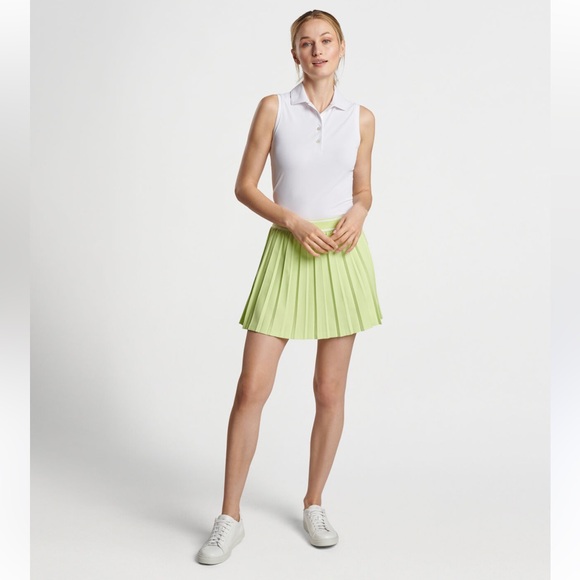 Peter Millar Chartreuse Pleated Mini Skirt - Picture 2 of 5